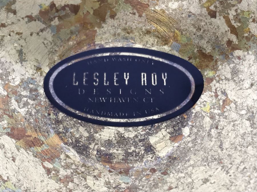 JUST ADDED - Hand-Signed Lesley Roy Footed Centerpiece Bowl Grape Motif 16R X 8H (MOE) [Photo 8]