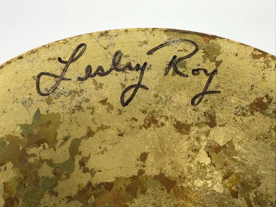 JUST ADDED - Hand-Signed Lesley Roy Footed Centerpiece Bowl Grape Motif 16R X 8H (MOE) [Photo 9]