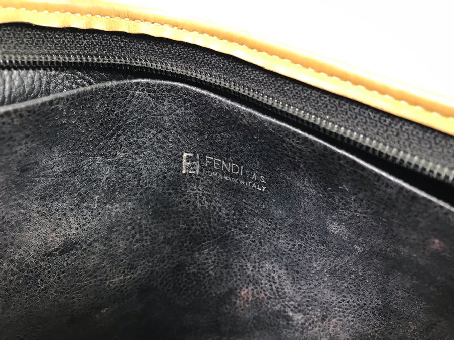 JUST ADDED - Vintage Fendi Italy Leather Cosmetic Bag 9W X 3D X 5H (MOE) [Photo 6]