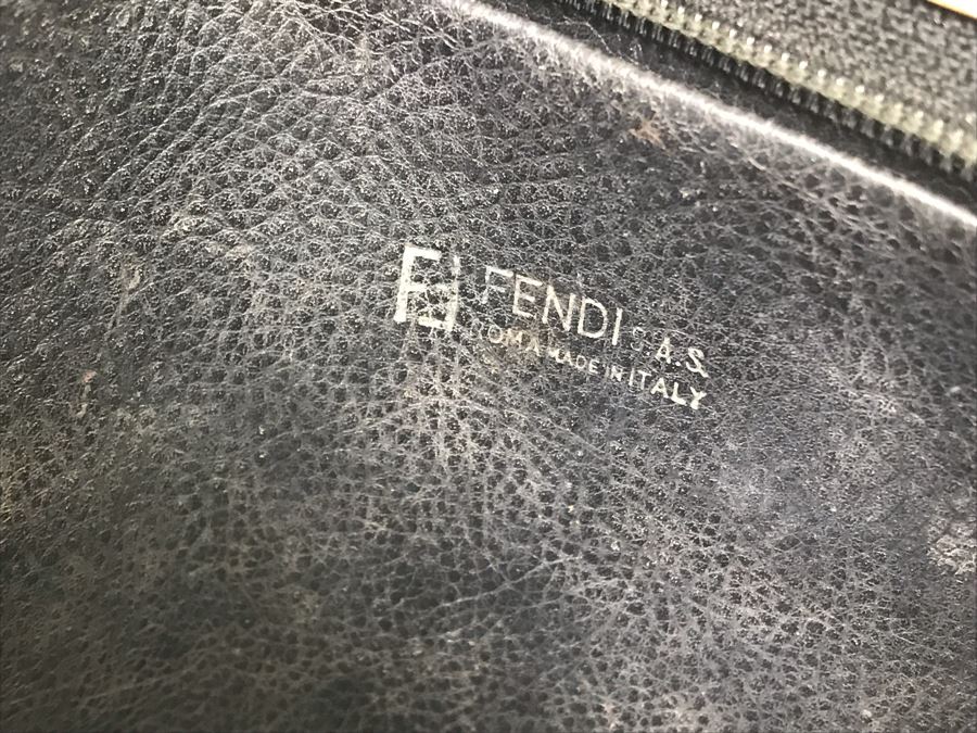 JUST ADDED - Vintage Fendi Italy Leather Cosmetic Bag 9W X 3D X 5H (MOE) [Photo 7]