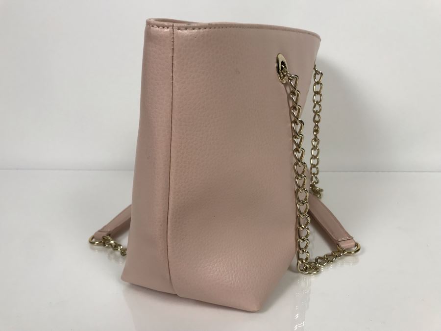 JUST ADDED - Anne Fontaine Floral Front Pink Leather Handbag (MOE) [Photo 11]