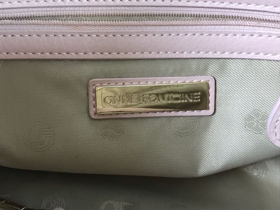 JUST ADDED - Anne Fontaine Floral Front Pink Leather Handbag (MOE) [Photo 9]