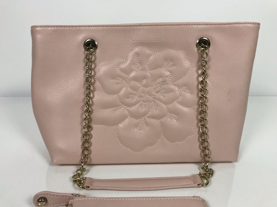 JUST ADDED - Anne Fontaine Floral Front Pink Leather Handbag (MOE) [Photo 4]