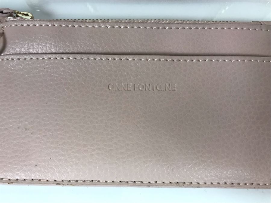 JUST ADDED - Anne Fontaine Floral Front Pink Leather Handbag (MOE) [Photo 7]