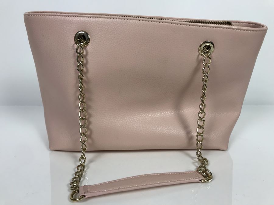 JUST ADDED - Anne Fontaine Floral Front Pink Leather Handbag (MOE) [Photo 12]