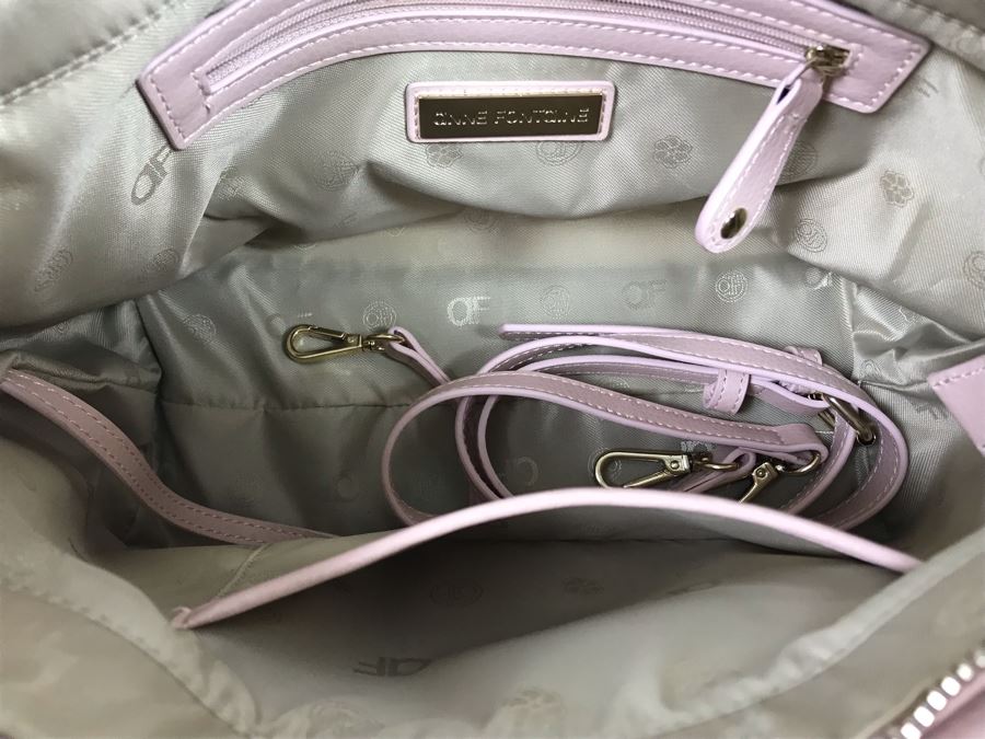 JUST ADDED - Anne Fontaine Floral Front Pink Leather Handbag (MOE) [Photo 8]