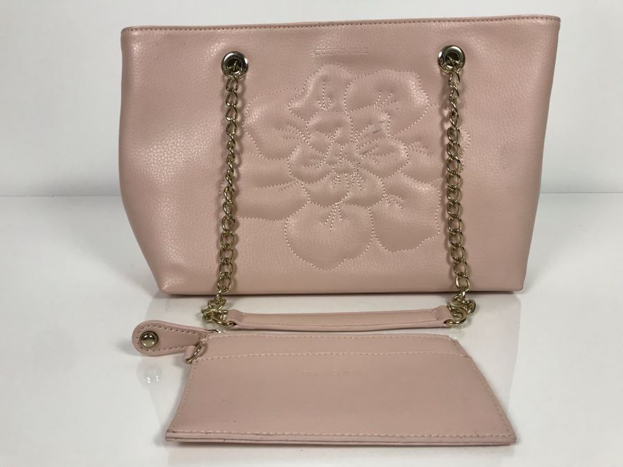 JUST ADDED - Anne Fontaine Floral Front Pink Leather Handbag (MOE) [Photo 3]