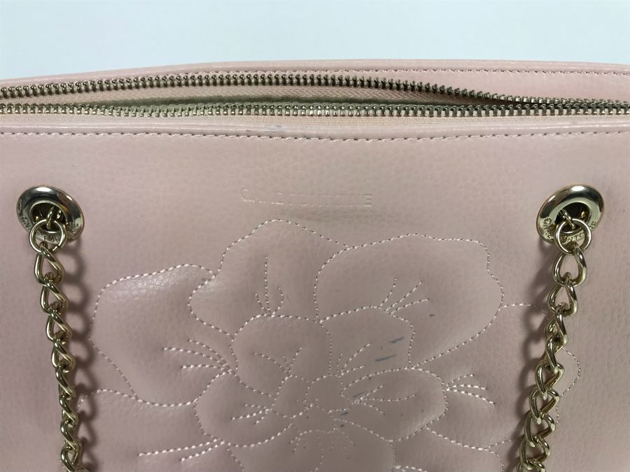 JUST ADDED - Anne Fontaine Floral Front Pink Leather Handbag (MOE) [Photo 5]