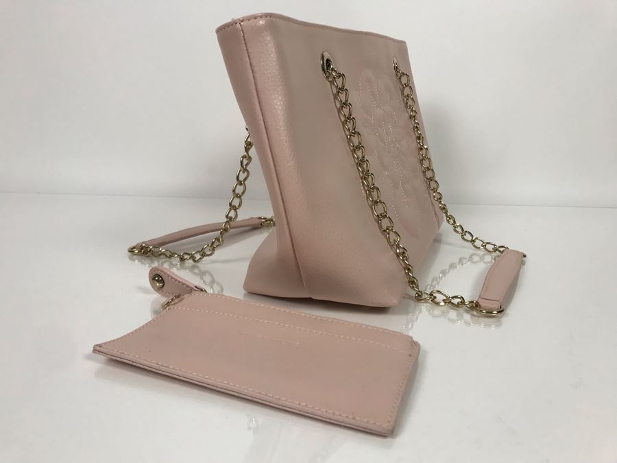 JUST ADDED - Anne Fontaine Floral Front Pink Leather Handbag (MOE) [Photo 13]