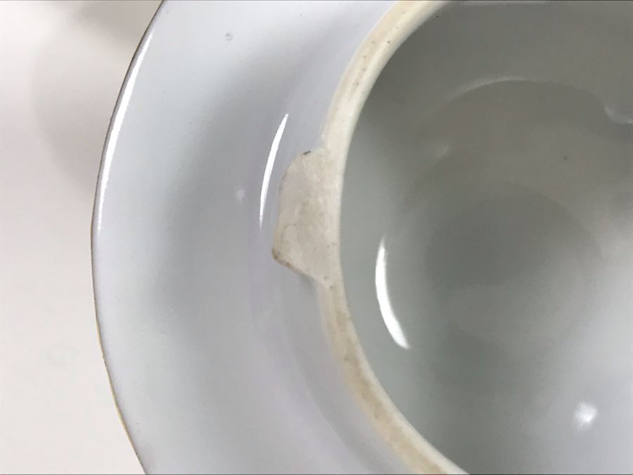 JUST ADDED - Vintage Herend Hungary Hand-Painted Teapot 9H (One Of The Stoppers Underneath Lid Is Chipped) With Eight Demitasse Cups 2.5W And Saucers And Small Dish [Photo 20]