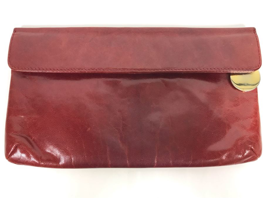 JUST ADDED - Vintage Charles Jourdan Leather Clutch Handbag 10W X 5.5H [Photo 1]