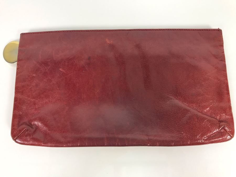 JUST ADDED - Vintage Charles Jourdan Leather Clutch Handbag 10W X 5.5H [Photo 2]