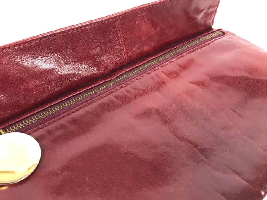 JUST ADDED - Vintage Charles Jourdan Leather Clutch Handbag 10W X 5.5H