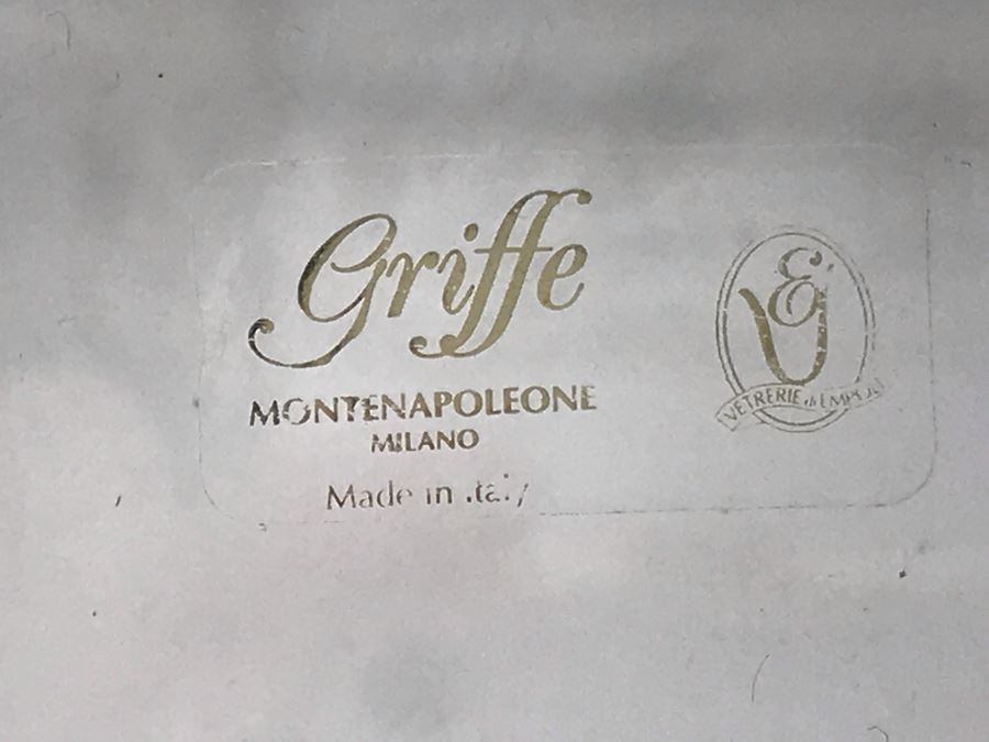 JUST ADDED - High End Hand Crafted Glass - Griffe Montenapoleone Milano By Vetrerie Di Empoli Gold Painted Italian 13' Plate Retails $1,000+ (MOE) [Photo 6]