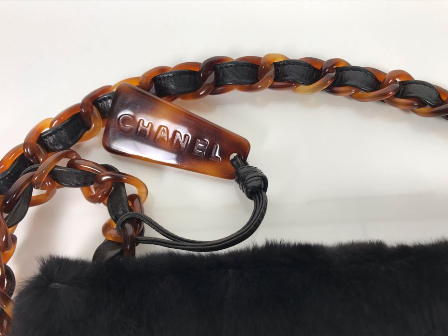JUST ADDED - Vintage 1997-1999 Chanel Tortoise Shell Fur Handbag Made In Italy 9 X 10 SN 5856619 (MOE) [Photo 10]