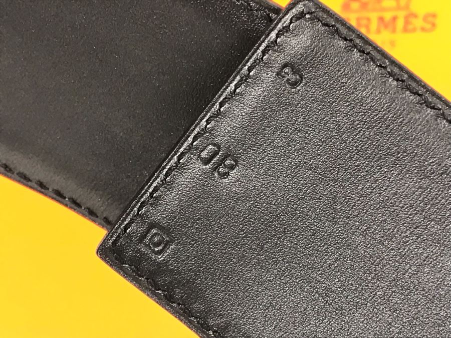 JUST ADDED - Vintage Women's Hermès Collier De Chien Black Leather And Silver Belt With Original Box Made In France Paris 80 C5 (Miss Oregon Estate - MOE) [Photo 15]