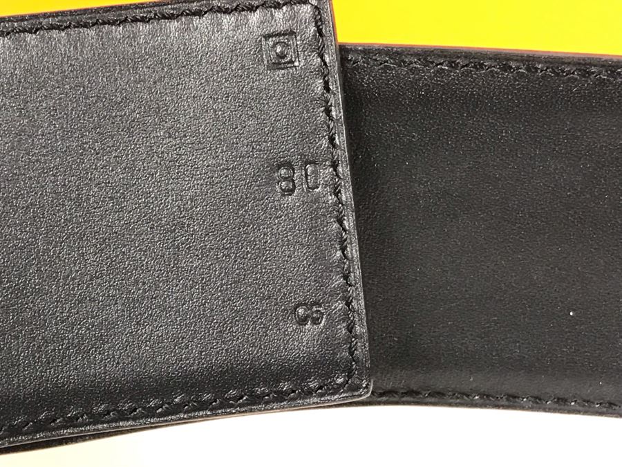JUST ADDED - Vintage Women's Hermès Collier De Chien Black Leather And Silver Belt With Original Box Made In France Paris 80 C5 (Miss Oregon Estate - MOE) [Photo 14]
