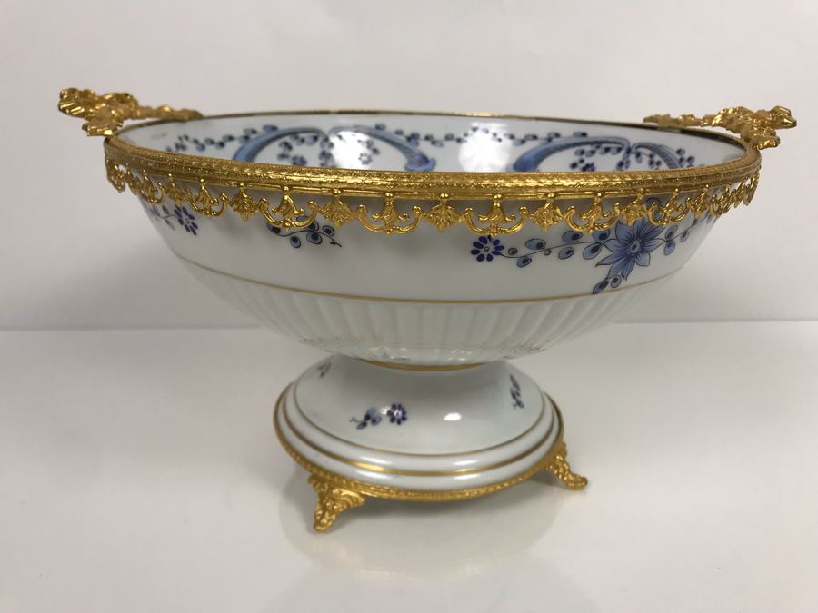 LAST MINUTE ADD - Hand Painted For Ginori Fifth Avenue Italian Footed Bowl With Gold Tone Decorations 12W X 6H (MOE) [Photo 2]