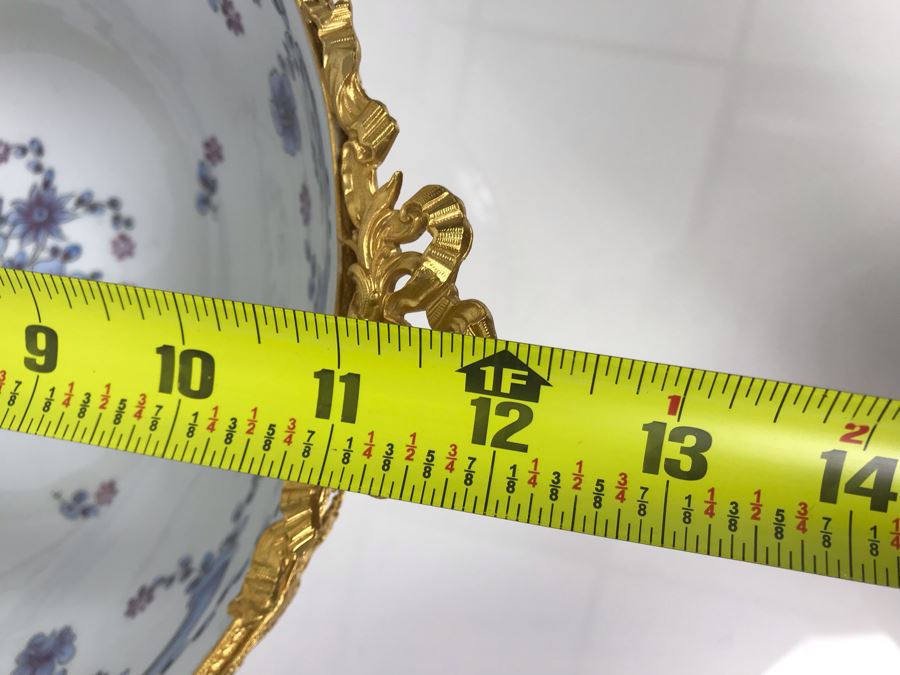 LAST MINUTE ADD - Hand Painted For Ginori Fifth Avenue Italian Footed Bowl With Gold Tone Decorations 12W X 6H (MOE) [Photo 11]