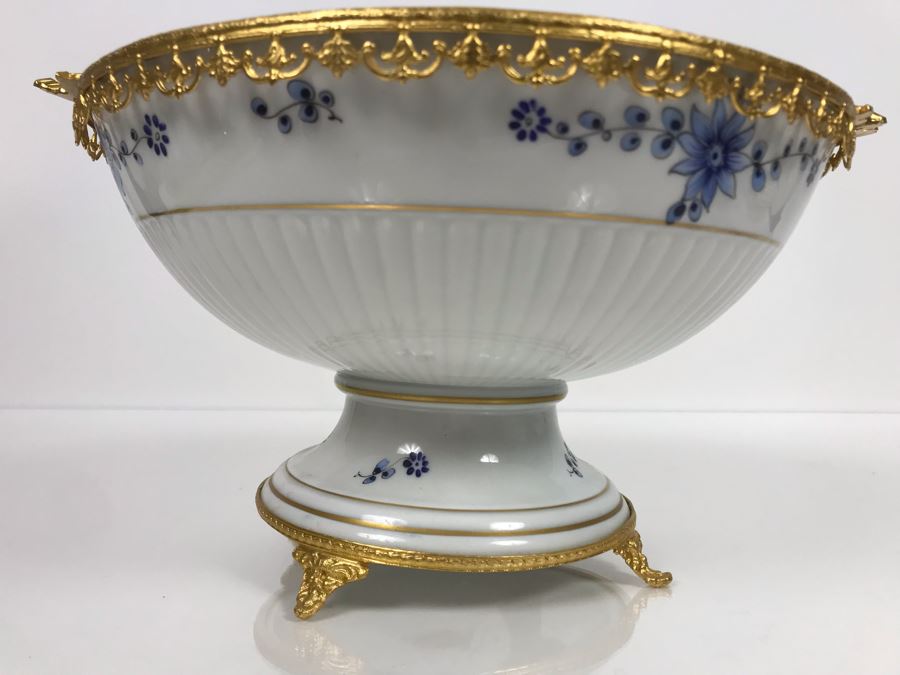 LAST MINUTE ADD - Hand Painted For Ginori Fifth Avenue Italian Footed Bowl With Gold Tone Decorations 12W X 6H (MOE) [Photo 7]