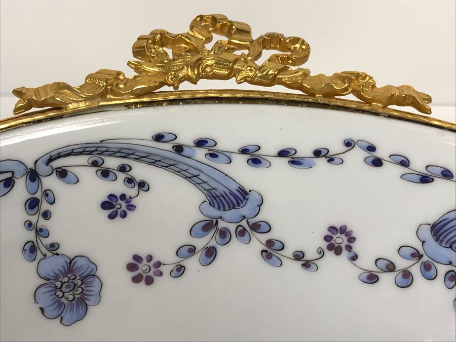 LAST MINUTE ADD - Hand Painted For Ginori Fifth Avenue Italian Footed Bowl With Gold Tone Decorations 12W X 6H (MOE) [Photo 10]