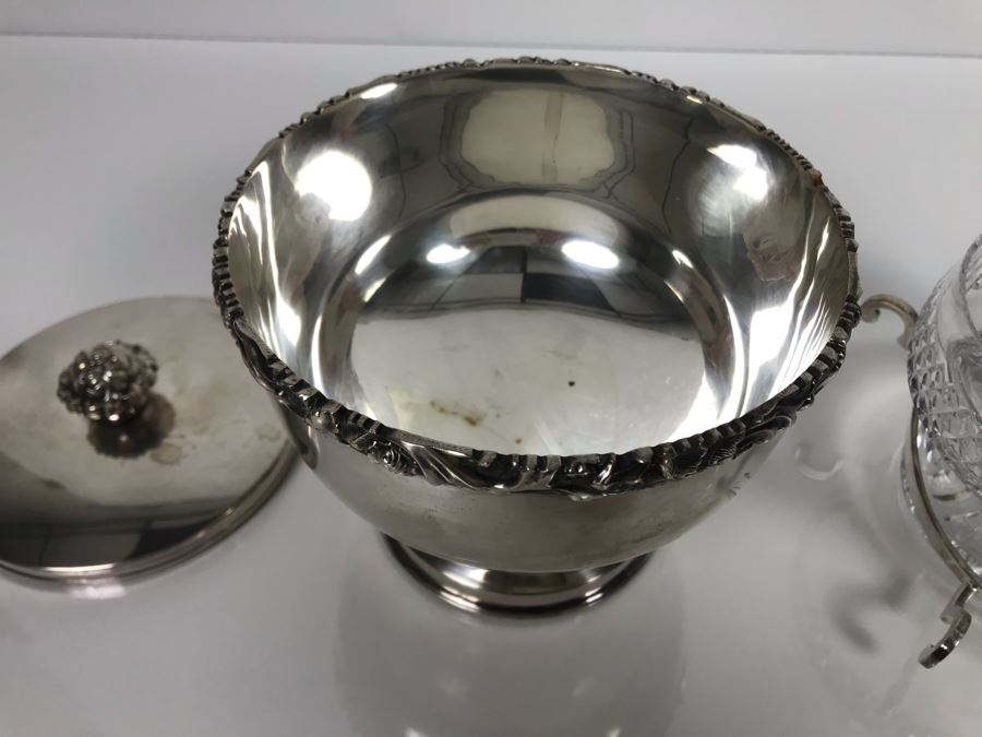 LAST MINUTE ADD - Vintage Elegant Barker Ellis Silverplate Caviar Server England 6W X 6.5H (MOE) [Photo 6]