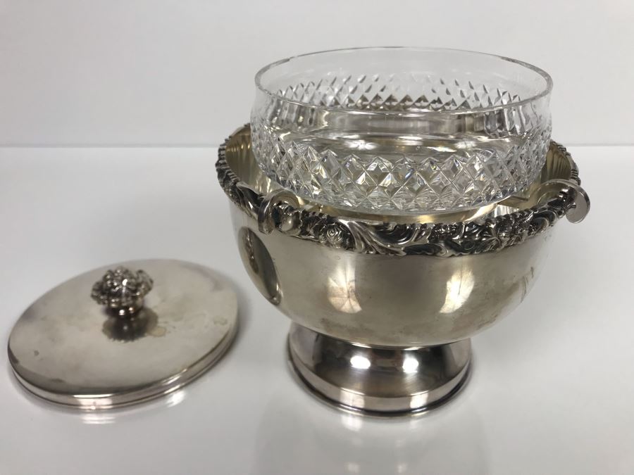 LAST MINUTE ADD - Vintage Elegant Barker Ellis Silverplate Caviar Server England 6W X 6.5H (MOE) [Photo 3]