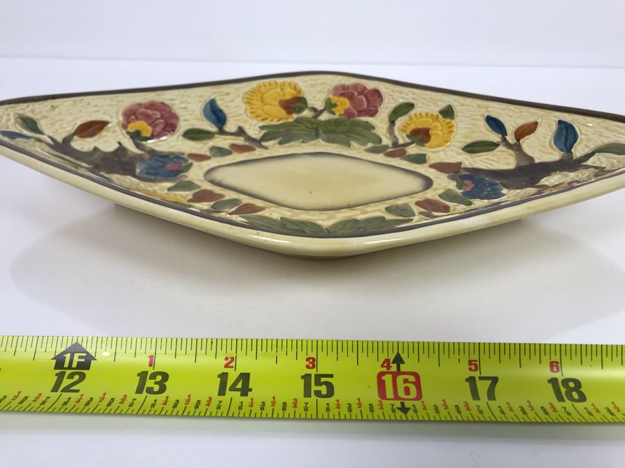 LAST MINUTE ADD - Handpainted H J Wood Staffordshire England Diamond Dish Indian Tree 13.5 X 8.5 [Photo 6]