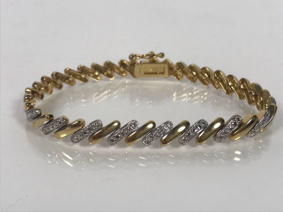 LAST MINUTE ADD - 24K Gold Over Sterling 7'L Bracelet 15.2g [Photo 2]