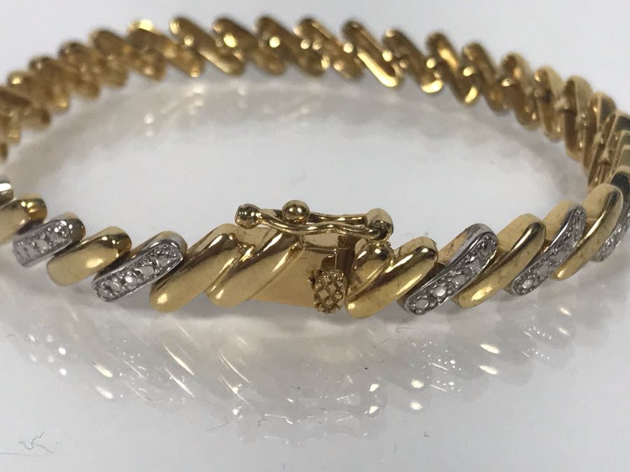 LAST MINUTE ADD - 24K Gold Over Sterling 7'L Bracelet 15.2g [Photo 6]