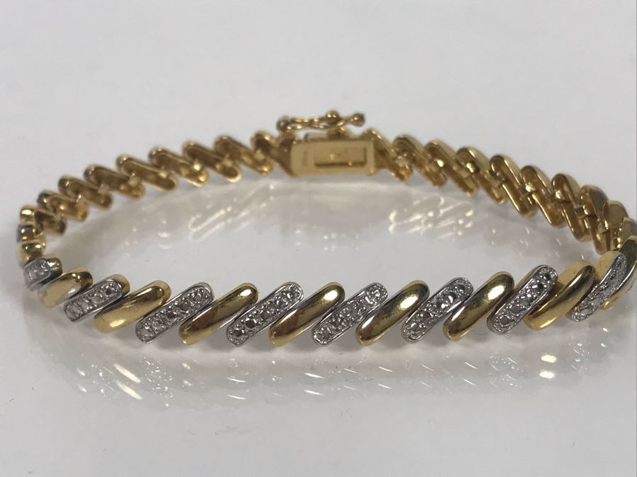LAST MINUTE ADD - 24K Gold Over Sterling 7'L Bracelet 15.2g [Photo 3]