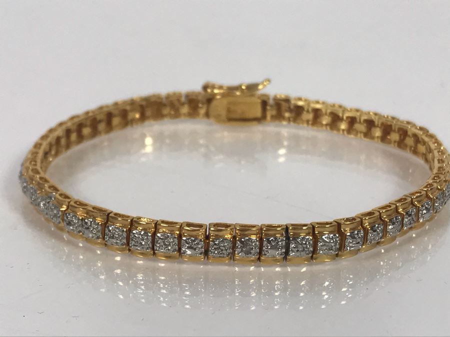 LAST MINUTE ADD - 24K Gold Over Sterling 7'L Bracelet 12g