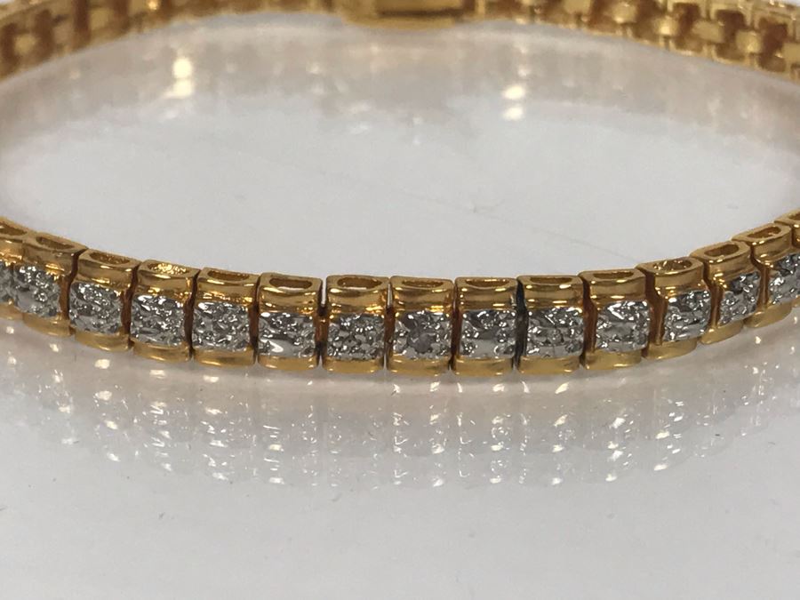 LAST MINUTE ADD - 24K Gold Over Sterling 7'L Bracelet 12g [Photo 4]
