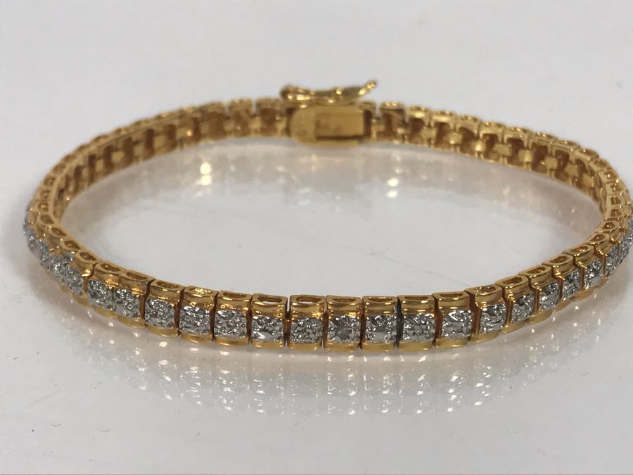 LAST MINUTE ADD - 24K Gold Over Sterling 7'L Bracelet 12g [Photo 3]