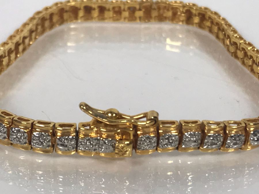 LAST MINUTE ADD - 24K Gold Over Sterling 7'L Bracelet 12g [Photo 6]