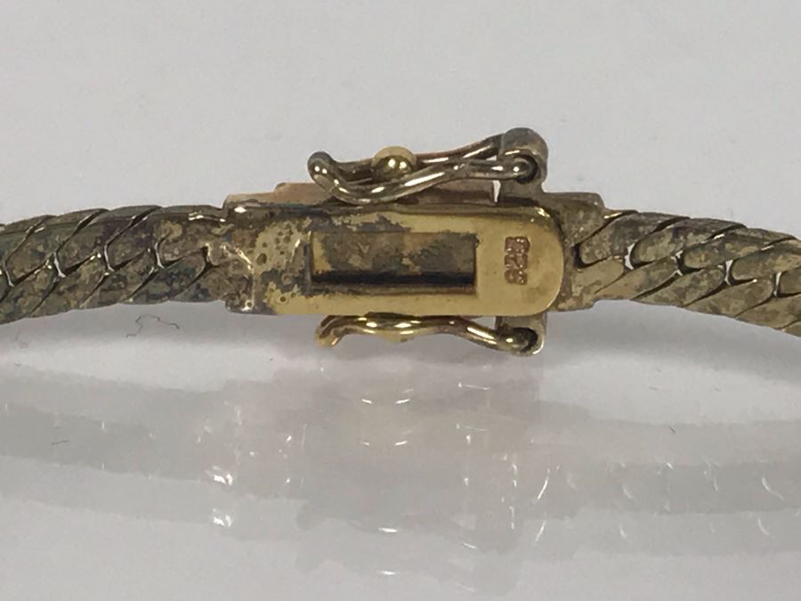 LAST MINUTE ADD - Sterling 7'L Bracelet With Clear Stones 8.8g [Photo 3]