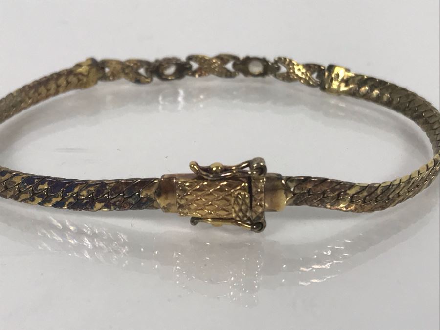 LAST MINUTE ADD - Sterling 7'L Bracelet With Clear Stones 8.8g [Photo 6]