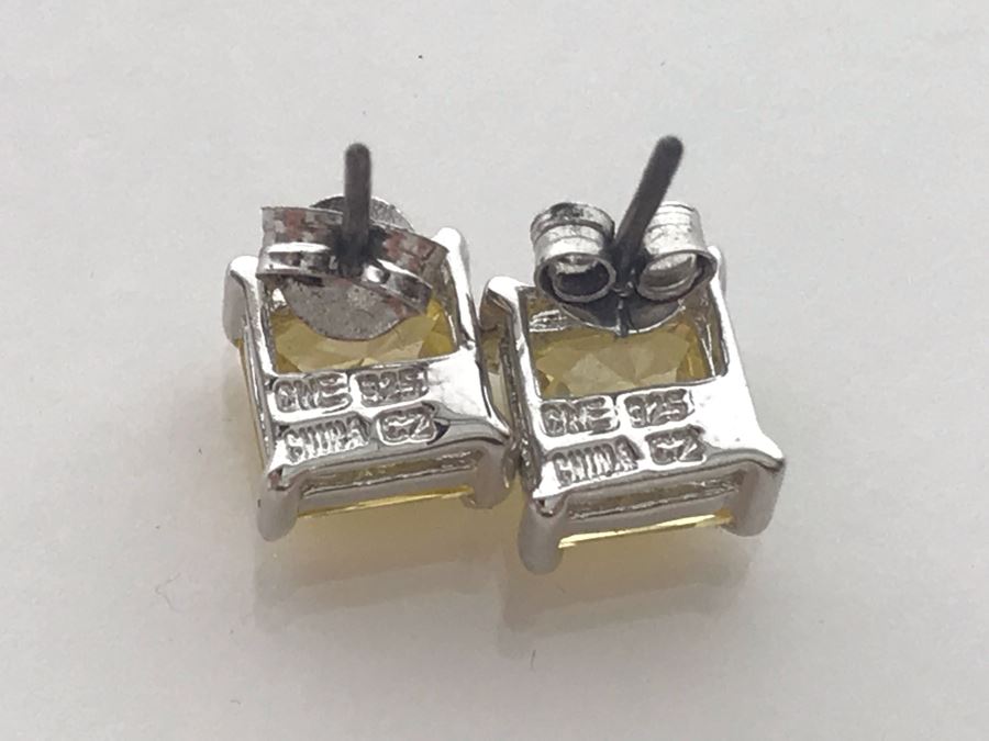 LAST MINUTE ADD - Sterling Silver CZ Earrings 3.1g [Photo 6]