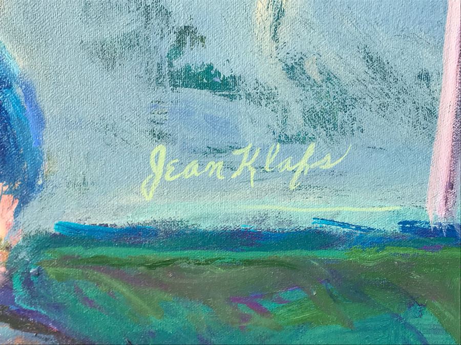 Original Jean Klafs Abstract Expressionist Painting On Canvas Titled 'The Mask' 40 X 34 [Photo 7]