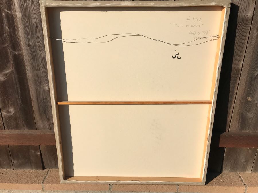 Original Jean Klafs Abstract Expressionist Painting On Canvas Titled 'The Mask' 40 X 34 [Photo 10]