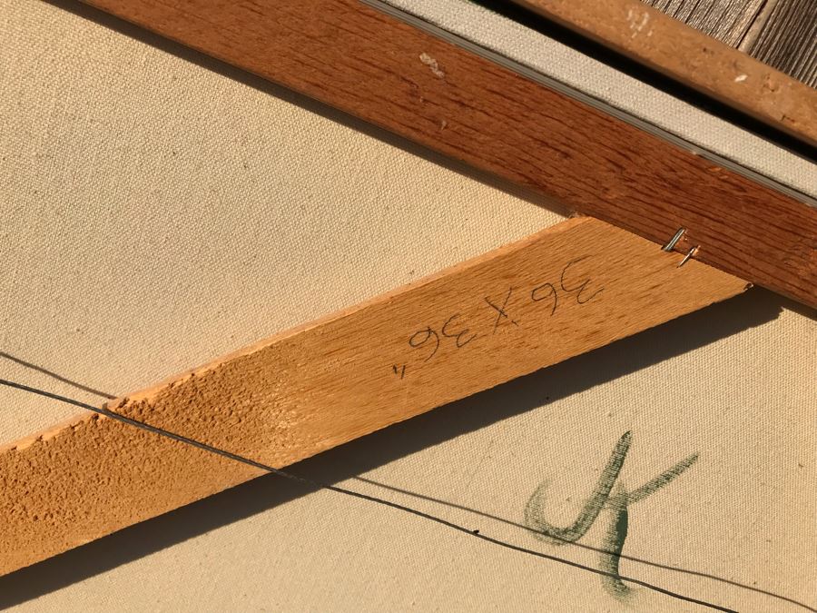 Original Jean Klafs Abstract Expressionist Framed Painting On Canvas Titled 'First Born' 36 X 36 [Photo 12]