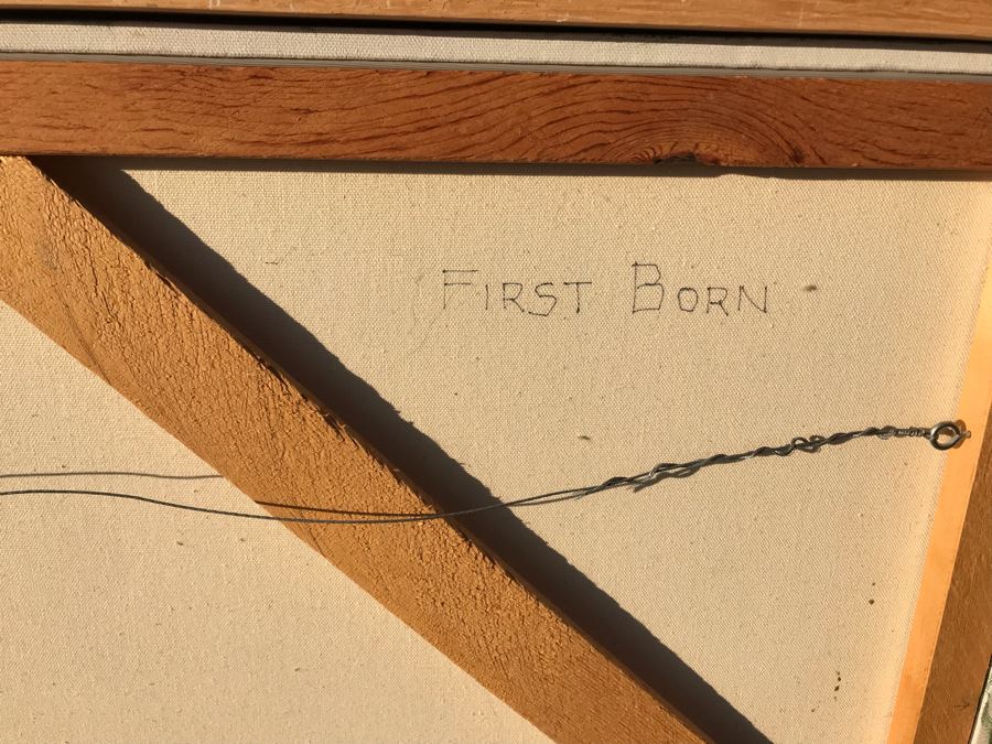 Original Jean Klafs Abstract Expressionist Framed Painting On Canvas Titled 'First Born' 36 X 36 [Photo 11]