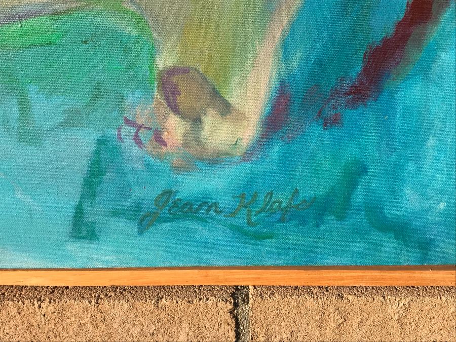 Original Jean Klafs Abstract Expressionist Framed Painting On Canvas Titled 'First Born' 36 X 36 [Photo 8]