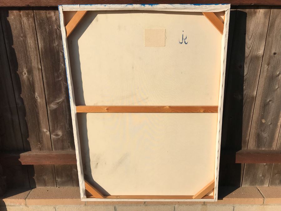 Original Jean Klafs Abstract Expressionist Framed Painting On Canvas Titled '2 Figures' 48 X 36 [Photo 10]