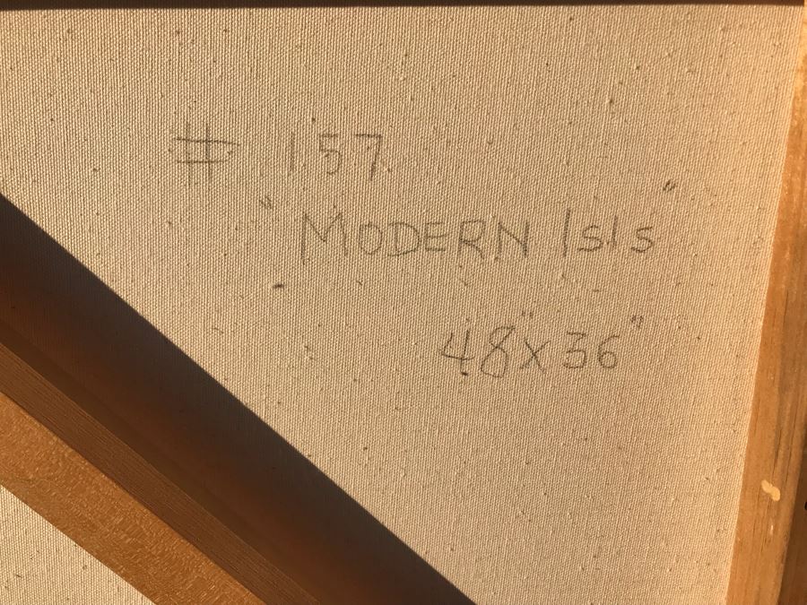 Original Jean Klafs Abstract Expressionist Painting On Canvas Titled 'Modern Isis' 48 X 36 [Photo 12]
