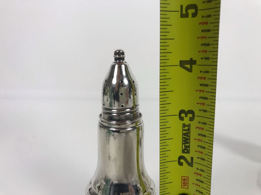 Set Of Four Sterling Silver Weighted Footed Salt Shakers By Lord Silver Inc 4.25H [Photo 5]
