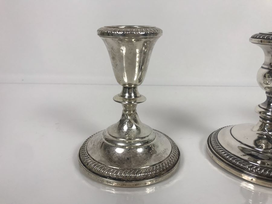 Set Of Three Sterling Silver Weighted Candle Holders By Fisher 4.5H [Photo 3]