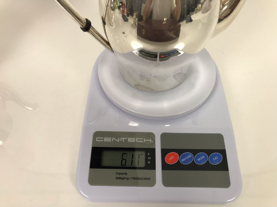 Sterling Silver Coffee Pot And Sterling Teapot With Pine Cone Finials And Sterling Creamer And Sugar Paul Revere Reproduction By International Silver Co (Sterling Weight: 1,452g Silver Value: $1,145) [Photo 16]