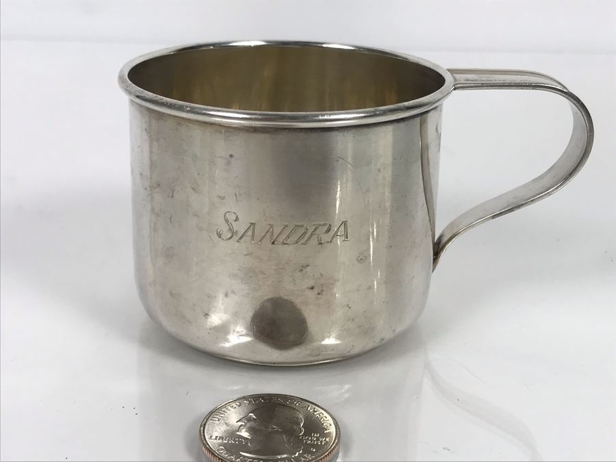 Sterling Silver Baby Cup By Gorham Sandra (Sterling Weight: 65g, Silver Value: $51) [Photo 1]