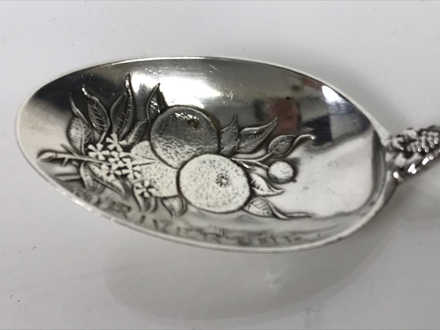 Pair Of Ornate Vintage Sterling Silver California Tourist Spoons From Riverside And San Bernardino (Sterling Weight: 42.8g, Silver Value: $33) [Photo 12]